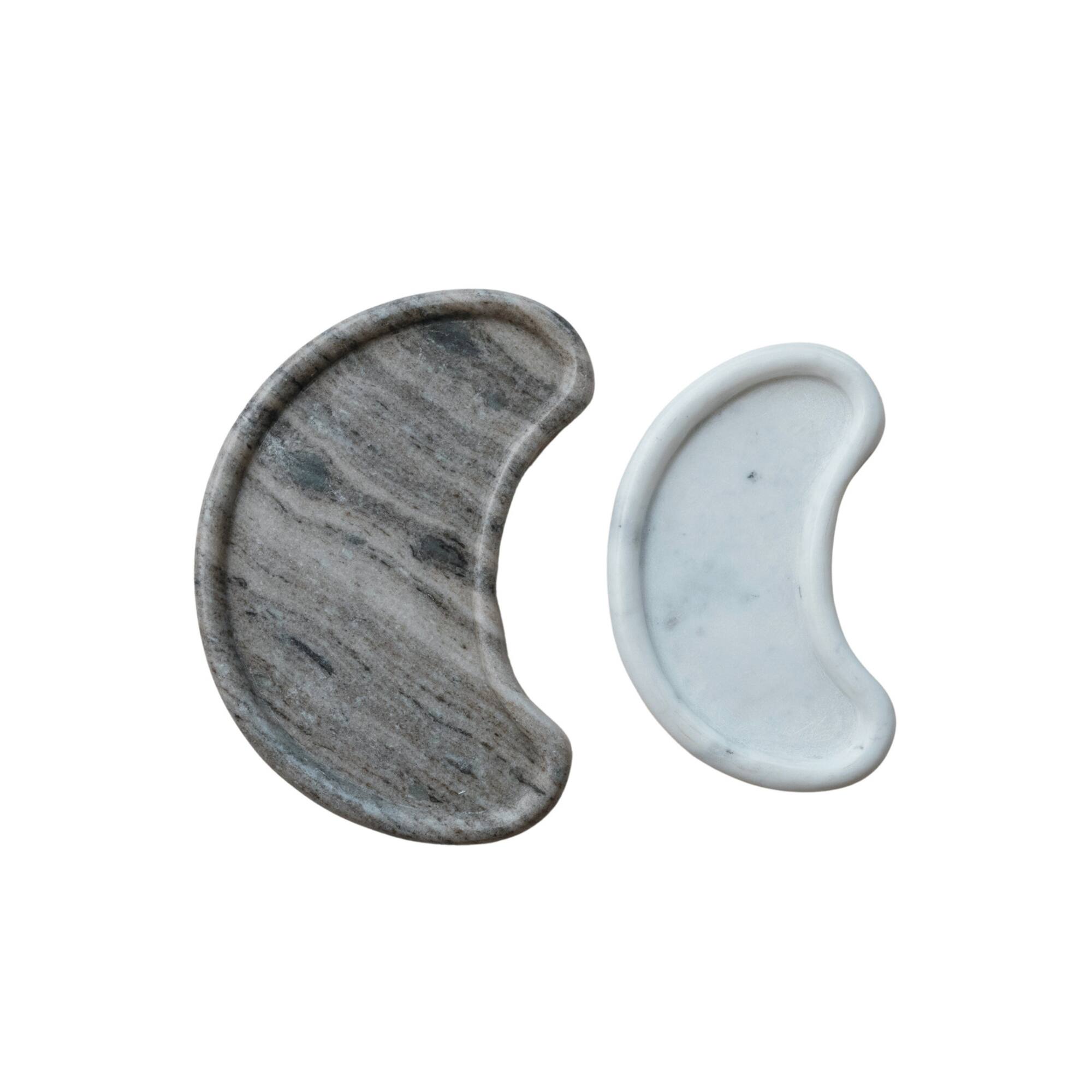 Hello Honey® White & Buff Nestable Marble Kidney Shaped Tray Set
